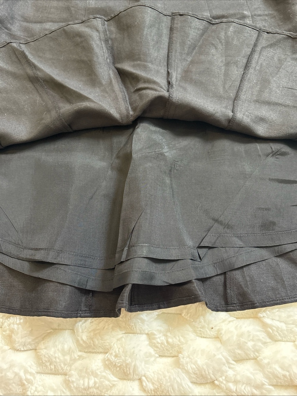Ann Taylor Loft Flounce Skirt Linen Blend Midi Black Women’s Size 4 Lined Classy - Picture 7 of 9